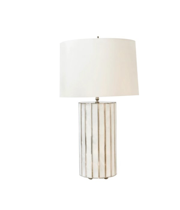 X-Large White Glass Faceted Lamp